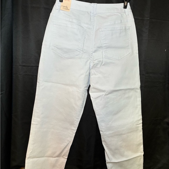 Camila Coelho White Straight Ankle Jeans with Gold Chain Detail - Size 8 NWT - Picture 6 of 10